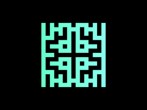 Logotipo De Cerebro Con Rectángulo Abstracto