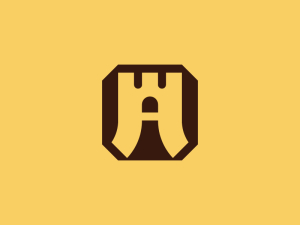 Geometrisches Schloss-logo Mit Dem Buchstaben A