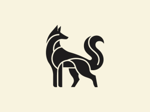 Minimalistisches Fox-logo Mit Geschwungenen Linien