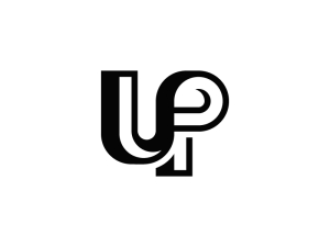 Minimalistisches Up Pu-monogramm-logo