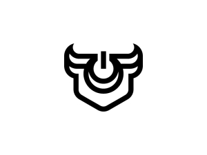 Minimalistisches Bullenkopf-power-logo
