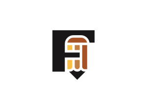 Bleistift-logo Mit Dem Buchstaben F