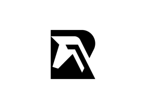 Buchstabe R Rennpferd Logo