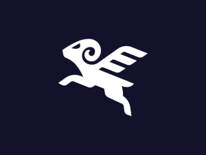 Futuristisches Modernes Logo Mit Ziegenflügeln