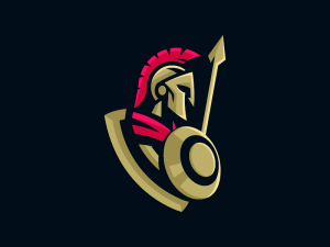 Logotipo Del Escudo De Honor Espartano