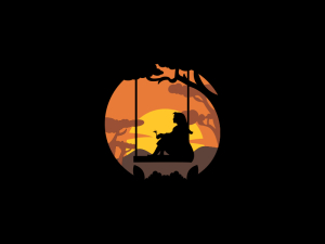 Mädchen-silhouette-wald-logo