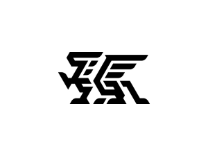 Logo De Symbole De Dragon Avec Style Géométrique