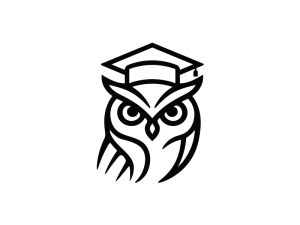 Logotipo De Sombrero De Graduación De Búho Sabio O Logotipo De Educación De Búho
