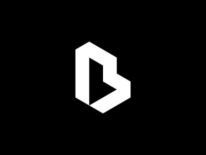 Negatives Raumbuchstabe B-logo
