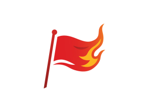 Logo Mit Brennender Flagge Oder Logo Mit Feuerflagge