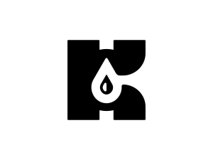 Letter K Droplet Water Logo