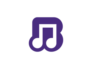 Einfaches Musiknotenlogo Mit Dem Buchstaben B