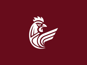 Purpurrotes Minimalistisches Hahn-logo