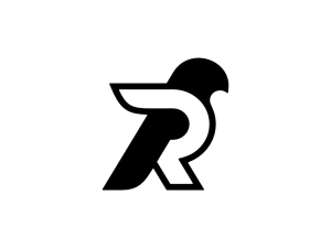 Lettre R, Silhouette D'oiseau, Monogramme, Logo