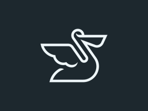 Logotipo Simple De La Marca Del Pelícano De Una Sola Línea