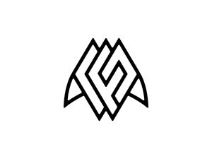 Letter F Stingray Mountain Monogram Logo