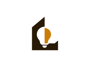 Logo Moderne En Forme De L D'ampoule