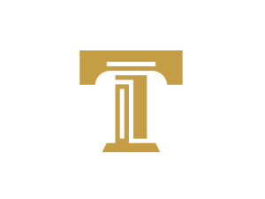 Logo Mit Dem Buchstaben T Auf Der Säule Des Parthenon