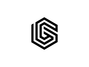 Sechseckiges Logo Mit Dem Buchstaben G (linienzeichnung)
