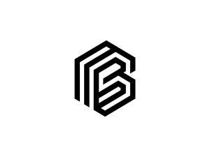 Sechseckiges Buchstaben-b-linienkunst-logo