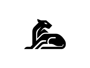 Maskottchen-logo Mit Sitzendem Geparden
