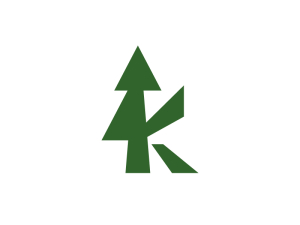 Logo Mit Kiefernzweig Des Buchstabens K
