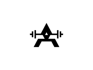 Einfaches Hantel-logo Mit Dem Buchstaben A