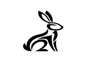 Minimalist Rabbit Monogram Logo Design
