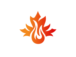 Maple Fire Flame Logo