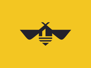 Minimalistisches Bienen-symbol-hauslogo