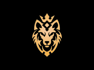 Logo De La Couronne Du Renard Doré Majestueux