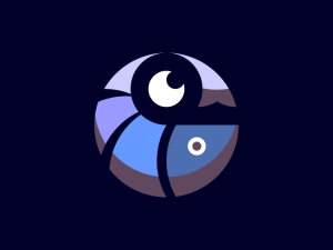 Einfaches Kreisförmiges Nachtfisch-logo