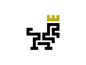 Minimalistisches Linienlogo „dinosaurierkönig“
