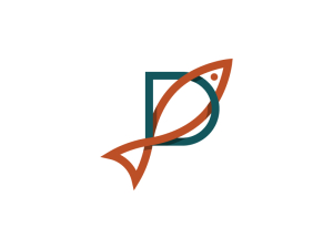 شعار سمكة بحرف D