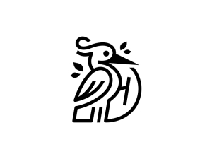 Logo Mit Specht-vogel-buchstaben D