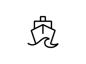 Minimalistisches Schiffsumriss-logo