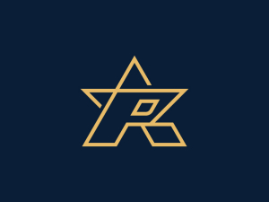 Leuchtendes Goldenes Stern-logo Mit Dem Buchstaben P