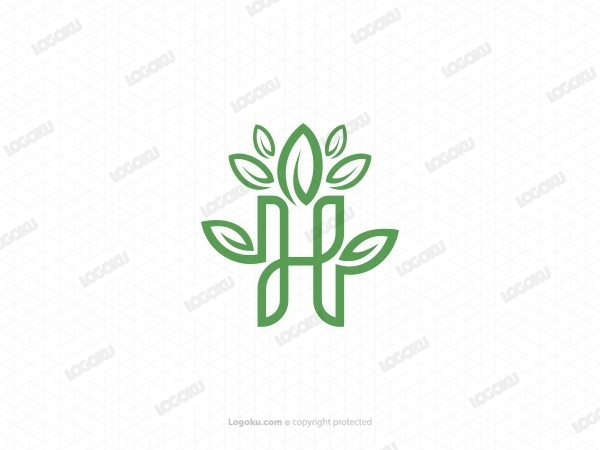 Huruf H Daun Logo