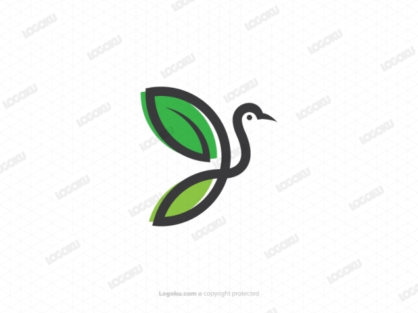 Logotipo De Pájaro De Hoja