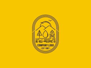 Logotipo De Camping De Montaña