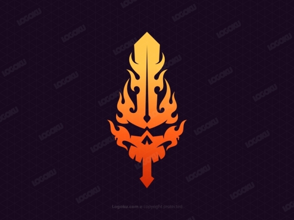 Logotipo De Espada De Fuego
