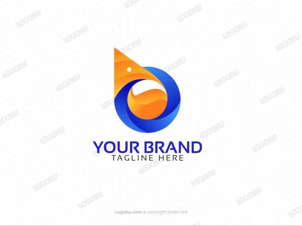 شعار حرف O أو حرف B برأس طائر