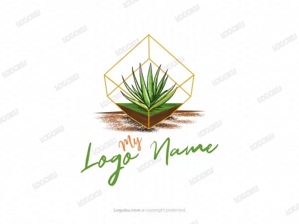 テラリウムのロゴ 水槽内の植物
