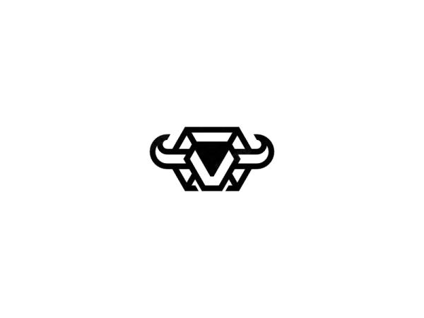 文字Vのロゴが付いたクリスタルブル