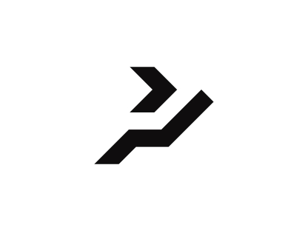 Dynamisches Pfeil-p-buchstaben-markenlogo