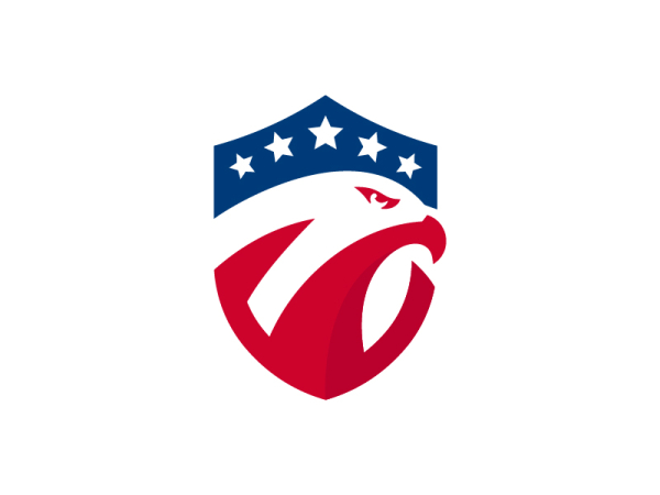 Patriotischer Adlerkopf Mit Schild-logo