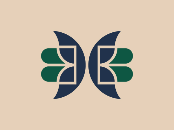 Modernes Schmetterlings-b-buchstaben-logo