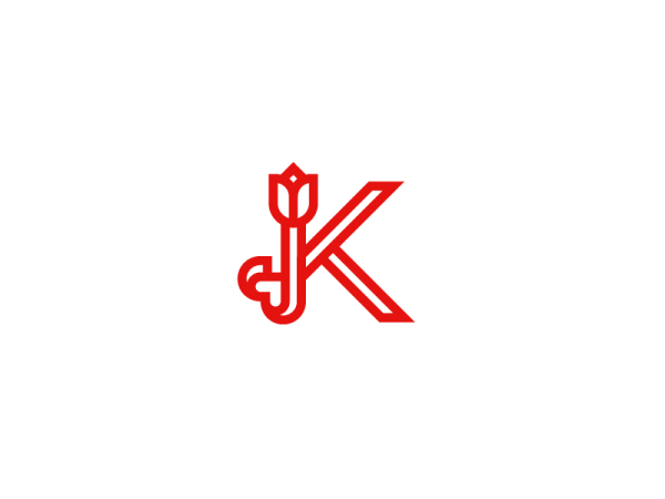Logo Mit Dem Buchstaben K Und Der Liebesblume