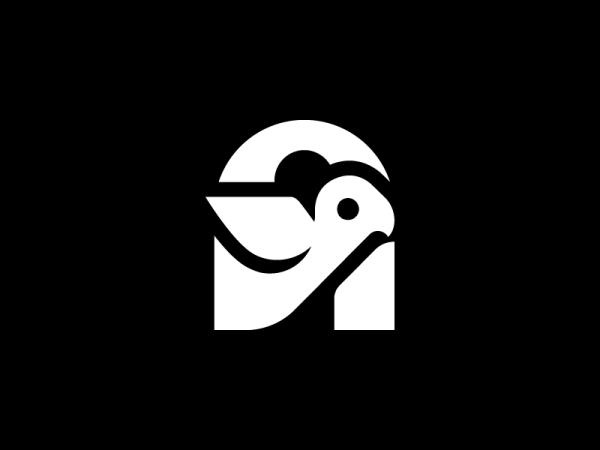 Logo Mit Niedlichem Vogel Und Buchstabe A