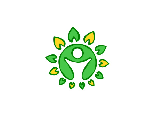 Grünes Happy Man Sun Logo